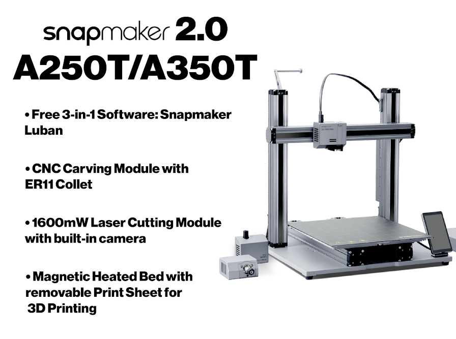 Snapmaker 2.0 A350T Modular All-in-One 3D Printer